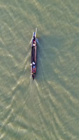 Aerial View of Boat on Green Lake