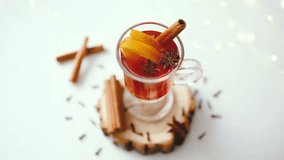 Warm christmas mulled wine with orange slice cinnamon stick and star anise - Powered by Shutterstock - Get 15% off with code: PIKWIZARD15