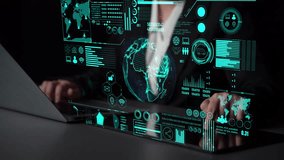 Data center monitoring dashboard visualize network performance, connection status, usage rate, and telecommunication insight. Data center monitoring efficiency improvement network transparency. Thunk - Powered by Shutterstock - Get 15% off with code: PIKWIZARD15