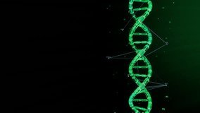 Loopable 3D Animation Background with Digital, Futuristic Looking Green DNA Structure being Scanned and Analyzed for Research Acceleration. Concept: Advanced AI-Powered Drug Discovery and Development. - Powered by Shutterstock - Get 15% off with code: PIKWIZARD15