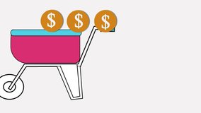 Animated hand-drawn shopping cart with dollar banknote. Motion graphic of online payment using paper money. - Powered by Shutterstock - Get 15% off with code: PIKWIZARD15