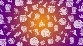 Doodle halloween icons skulls ghosts and zombies pattern. Provide a fun spooky season vibe. Loop simple animation - Powered by Shutterstock - Get 15% off with code: PIKWIZARD15