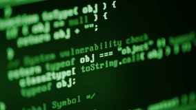 Close up of computer monitor screen with green programming code, hacker background, software development, cyber security, coding technologies and digital innovation concept - Powered by Shutterstock - Get 15% off with code: PIKWIZARD15