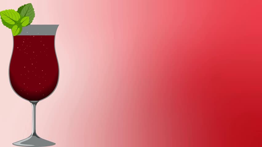 National Bloody Mary Day text animation with red cocktail glass on gradient background; holiday motion graphic for brunch, bar, restaurant, and social media promo