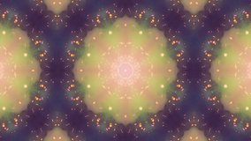 Soft pastel green and pink glowing mandala symmetry forming dreamy kaleidoscope pattern with subtle particle shimmer and smooth radial flow. seamless looping 4k video background. - Powered by Shutterstock - Get 15% off with code: PIKWIZARD15