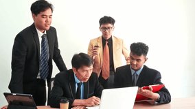 Diverse business team collaborates on laptop presentation discussing strategy for success and growth - Powered by Shutterstock - Get 15% off with code: PIKWIZARD15