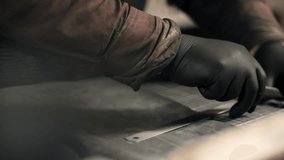 Leather crafting process in artisan workshop - Powered by Shutterstock - Get 15% off with code: PIKWIZARD15