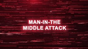 Man-in-the-Middle Attack Warning Over Cybersecurity Glitch Error With Green Computer Code Animation Background - Powered by Shutterstock - Get 15% off with code: PIKWIZARD15