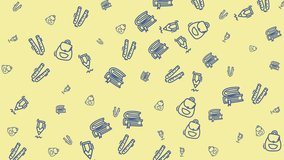 Doodle backtoschool scene with various sketched school supplies and books on a pale background, ideal for educational themes. - Powered by Shutterstock - Get 15% off with code: PIKWIZARD15