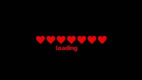Bouncing hearts loading bar animation, on white, black and green backgrounds.Animated Heart Icon Loading Bar cartoon - Powered by Shutterstock - Get 15% off with code: PIKWIZARD15