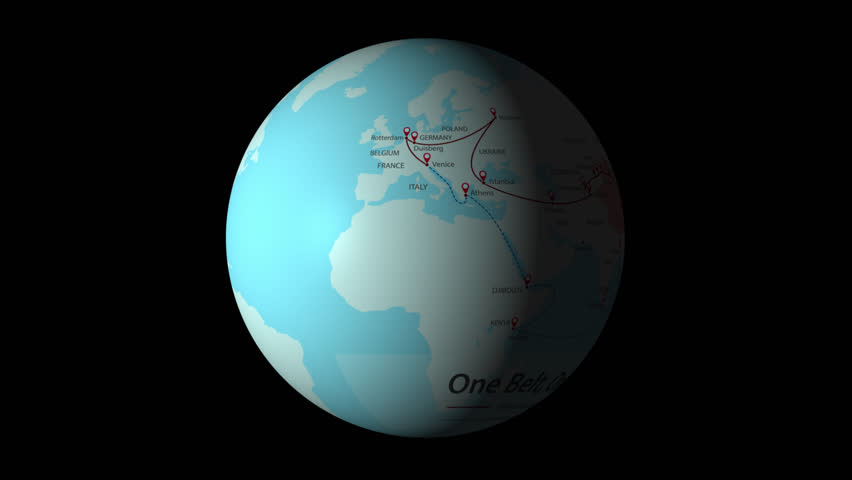Rotating globe animation highlighting continents and oceans across various angles and perspectives