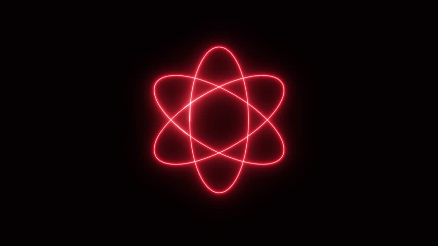 Neon Atom sign symbol icon animation Isolated on Black Background - Powered by Shutterstock - Get 15% off with code: PIKWIZARD15