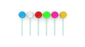 Colorful lollipop close up. 3d and computer rendering animation video with 4k resolution. - Powered by Shutterstock - Get 15% off with code: PIKWIZARD15