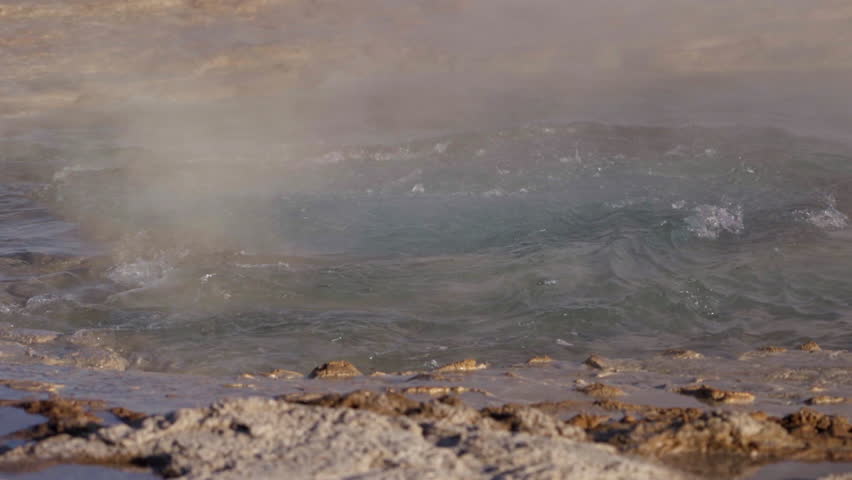 Boiling geyser water after eruption