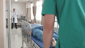 Doctor examining elderly patient in hospital bed - Powered by Shutterstock - Get 15% off with code: PIKWIZARD15