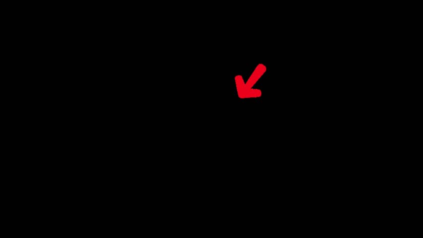 Red Arrow Impact Down circle Element for Marketing, Subscribe, and Social Media isolated on transparent background.