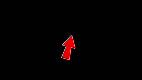 Red Click Cursor Arrow Animation, Call to Action Video Overlay and Subscribe Button Element, red symbol of mouse cursor with rays. Arrow moves and clicks isolated on transparent background. - Powered by Shutterstock - Get 15% off with code: PIKWIZARD15