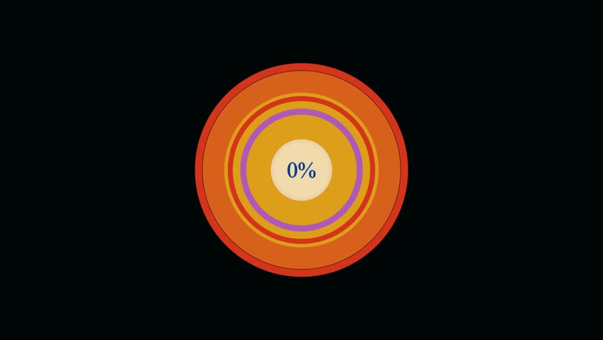 Animated circular progress infographic 43 percent loading chart business technology. Circular percentage chart animation 43 percent progress loading infographic 4k loop.