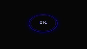 Blue neon circular loading animation 38 percent progress indicator digital. Animated blue neon loading circle progress indicator hud interface 38 percent 4k loop. - Powered by Shutterstock - Get 15% off with code: PIKWIZARD15