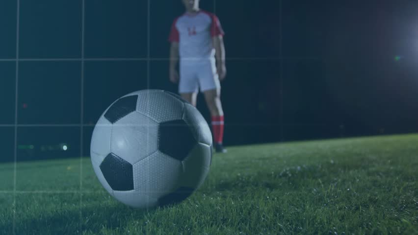 Tech overlay emerging soccer player dribbling ball turning into glowing globe showing network. Technology, innovation, connectivity, digital, networking, sports, futuristic - Powered by Shutterstock - Get 15% off with code: PIKWIZARD15