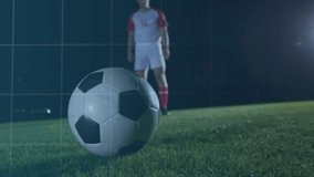 Tech overlay emerging soccer player dribbling ball turning into glowing globe showing network. Technology, innovation, connectivity, digital, networking, sports, futuristic - Powered by Shutterstock - Get 15% off with code: PIKWIZARD15