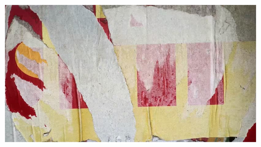 Torn ripped poster wall abstract grunge texture animation