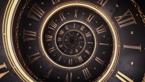 Vintage infinite spiral clock. Looping seamless 3d animation. 3D Illustration - Powered by Shutterstock - Get 15% off with code: PIKWIZARD15