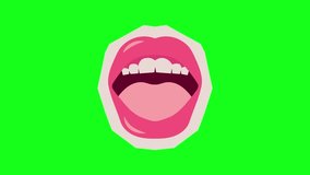 Open Mouth Illustration in Scrapbook, Doodle, Paper Cutout Motion on Green Background - Powered by Shutterstock - Get 15% off with code: PIKWIZARD15
