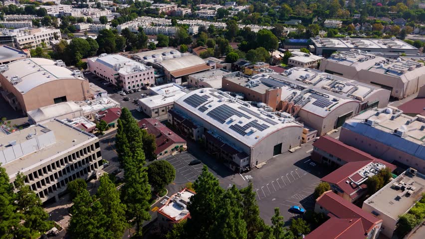 Aerial view of Redford Studio complex in Studio City, Los Angeles, October 2025