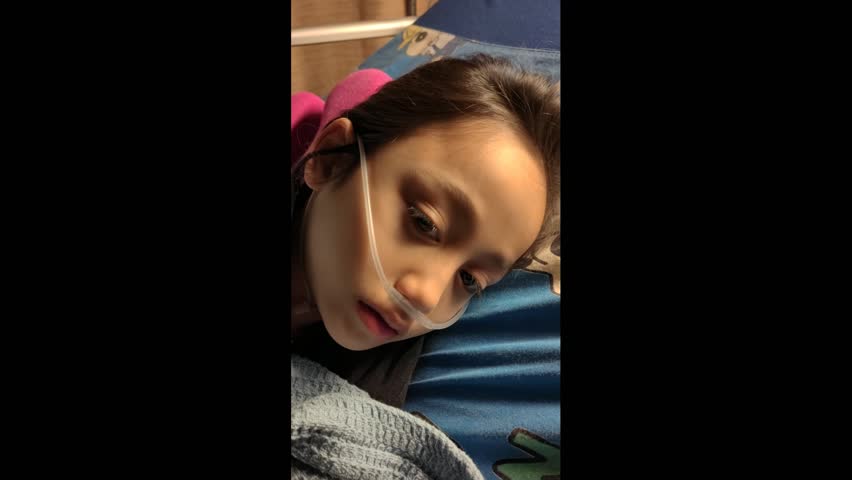 Bangi, Malaysia - January 4, 2025 Using oxygen concentrator due to influenza at the hospital