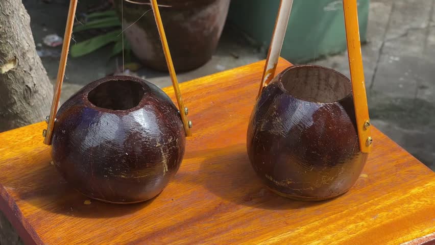 Wooden Iktara made by handicraft artist at Shantiniketan, West Bengal