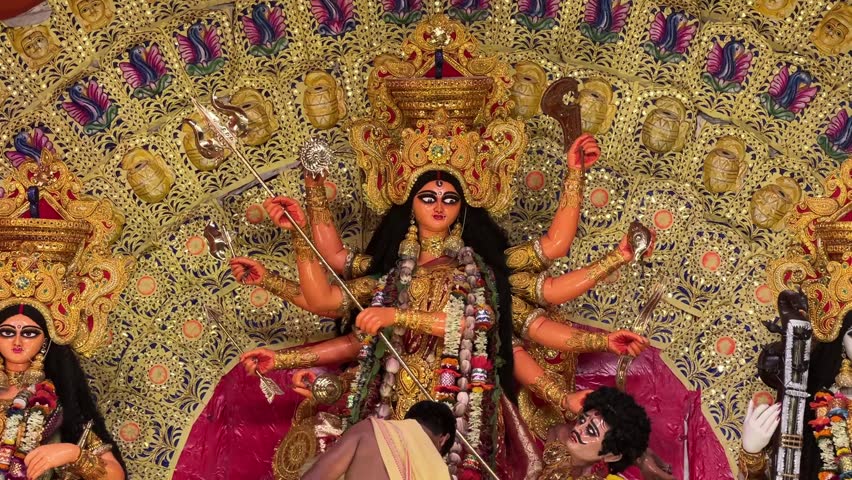 Sandhya arti of Durga maa at a pandal in Kolkata