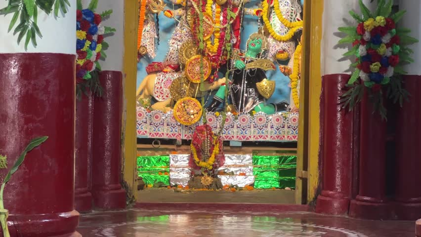 Traditional bonedi Badir Durga pujo in Kolkata, India