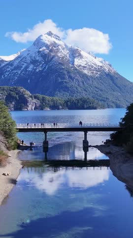 Patagonia Skyline At Bariloche In Rio Negro Argentina. Snow Capped Mountain. Chico Circuit. Bariloche Argentina. Winter Travel. Patagonia Skyline At Bariloche In Rio Negro Argentina.