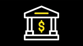 Dynamic bank icon animation with dollar sign movement. Financial transactions highlight economic growth. Business presentations investment graphics. - Powered by Shutterstock - Get 15% off with code: PIKWIZARD15