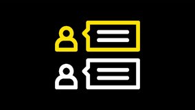 Dynamic 3D rendered animation depicts two silhouettes with speech bubble icons, abstract modern visual for communication and dialogue, digital motion graphics footage. - Powered by Shutterstock - Get 15% off with code: PIKWIZARD15