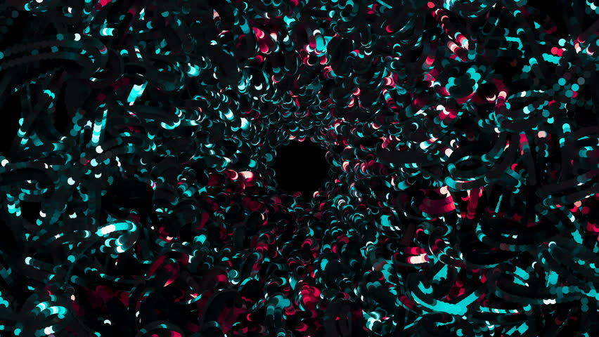 skull and crossbones colourful tunnel. blue and red tunnel	