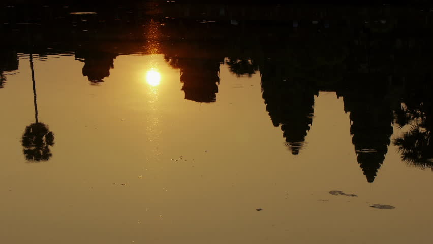 Sunrise reflection at Angkor Wat
