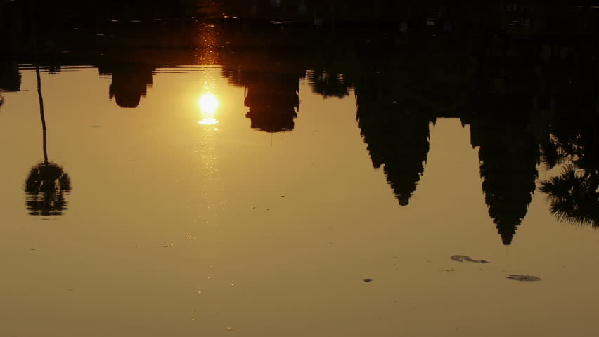 Angkor Wat reflection at sunrise camera tilt