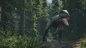 A high-resolution 3D CGI of a Tyrannosaurus Rex or Dinosaur performing a dynamic dance sequence.  - Powered by Shutterstock - Get 15% off with code: PIKWIZARD15