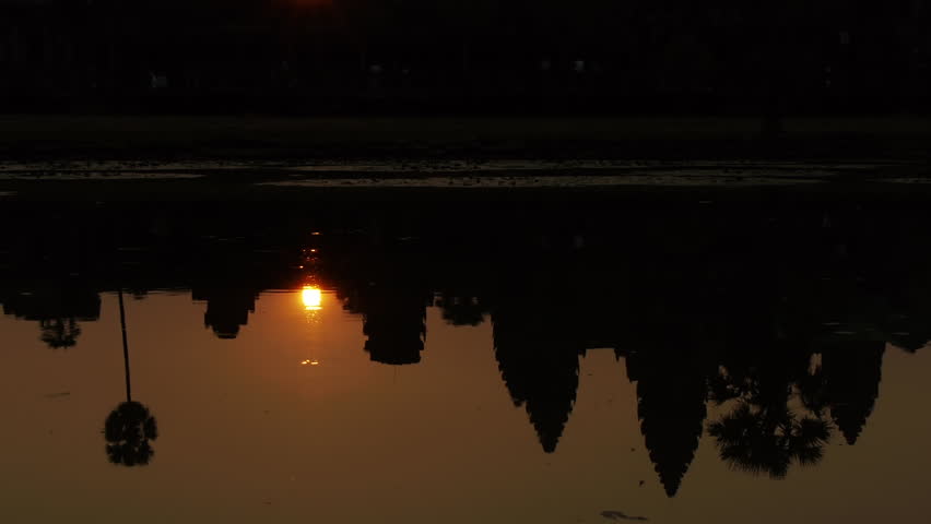Amazing Reflection of sunrise at Angkor Wat