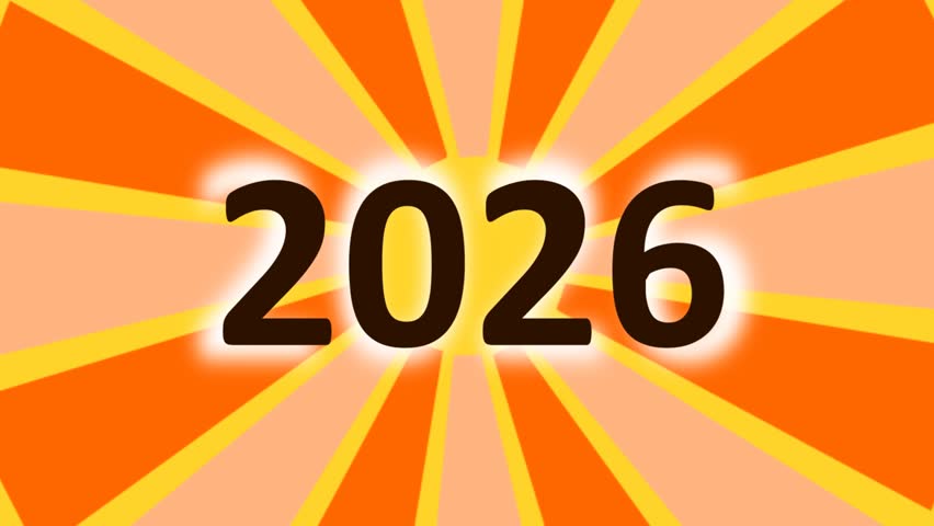 New Year 2026 Opening Intro Sunburst Burst Animation Premium Countdown Design