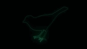A minimalist outline of a bird, rendered in glowing neon green and blue lines against a stark black background. - Powered by Shutterstock - Get 15% off with code: PIKWIZARD15
