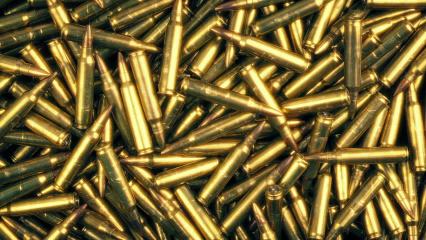 Pile Of Bullets Rotating Birdseye View
