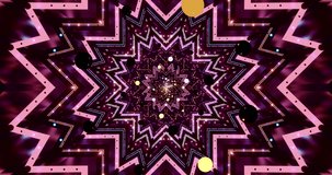 A radiant geometric mandala with layered zigzag petals in deep magenta and gold glowing tones - Powered by Shutterstock - Get 15% off with code: PIKWIZARD15
