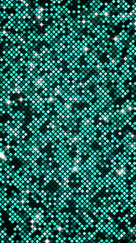 Turquoise and black diamond tile pattern with shimmering effect. Looped VJ club animation. Vertical video.