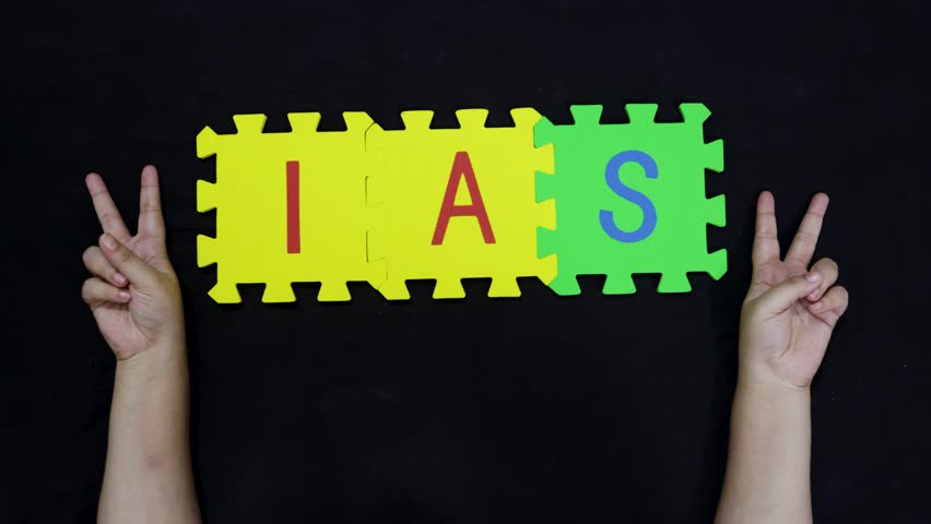 motivational or aspirational concept IAS abbreviation with celebratory hand signs