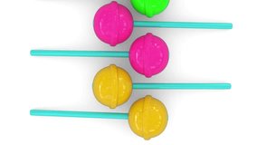 pair of colorful lollipops. 3d and computer rendering animation video with 4k resolution. - Powered by Shutterstock - Get 15% off with code: PIKWIZARD15