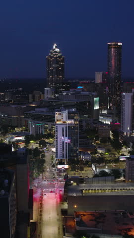Vertical Video of Atlanta, Georgia, USA, Vertical Aerial View Shot
