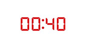 40-second red digital timer animation on white background - Powered by Shutterstock - Get 15% off with code: PIKWIZARD15